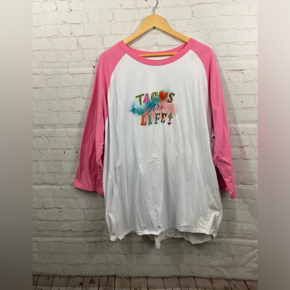 Pink Diamondback Sports-Tek Unisex Size 3XL  “Tacos are Life” Raglan Tee